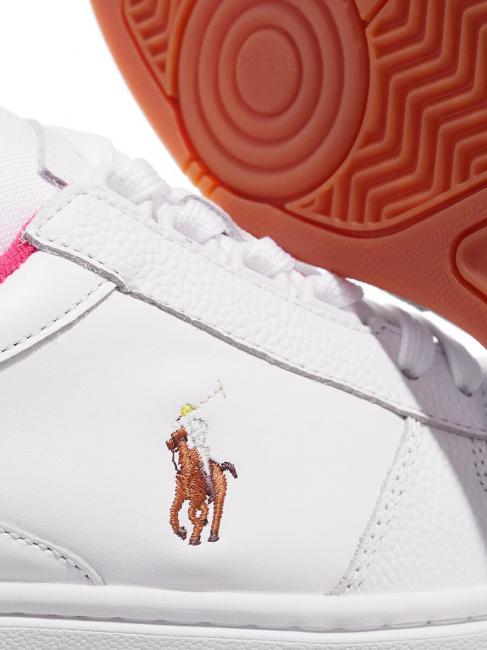 POLO LACE Zapatillas de cuero blanco/rosa fuerte - Zapatos Hombre