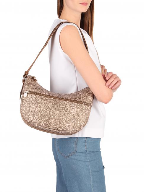 BORBONESO Bolso LUNA Hobo, Pequeño beiger yegua - Bolsos Mujer