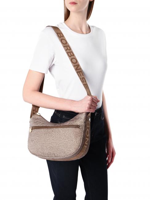 BORBONESO Bolso LUNA Hobo, Pequeño beiger yegua - Bolsos Mujer