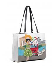 BRACCIALINI CARTOLINE ROMA Bolso shopper de hombro negro - Bolsos Mujer - 2