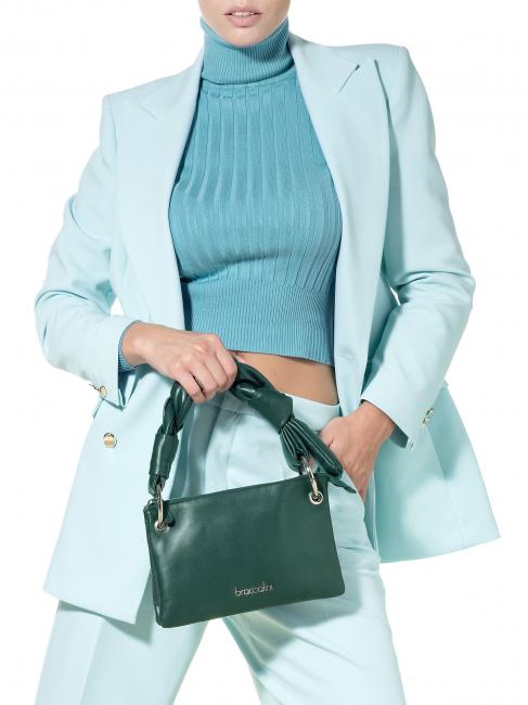 CHARLIZE Bolso peque&ntilde;o de piel VERDE - Bolsos Mujer