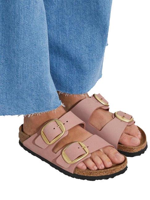 ARIZONA BIG BUCKLE Zapatilla de piel nobuk rosas viejas - Zapatos Mujer