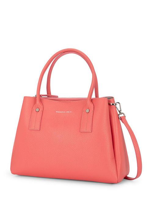 BETSY Bolso de mano, con bandolera, en piel fucsia - Bolsos Mujer
