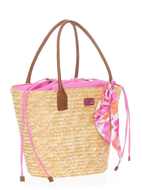 SEASHELL STRAW Bolsa de hombro burbuja rosa - Bolsos Mujer
