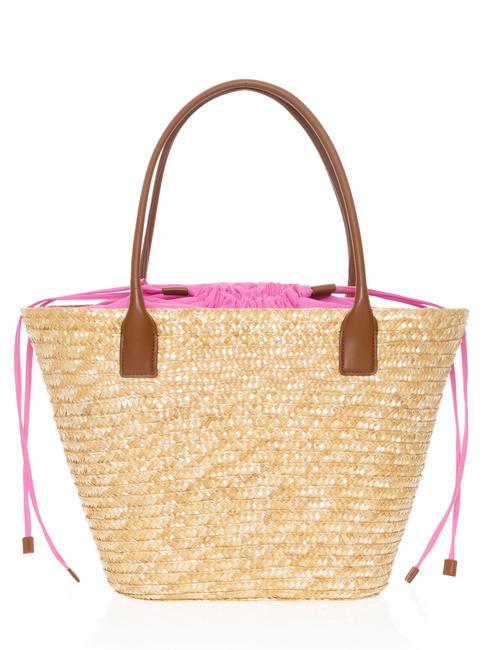 SEASHELL STRAW Bolsa de hombro burbuja rosa - Bolsos Mujer