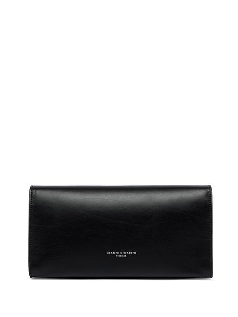 LILY Bolso clutch de piel con bandolera negro - Bolsos Mujer