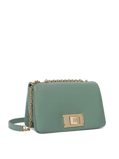 LULU Bolso bandolera de piel de becerro verdes minerales - Bolsos Mujer