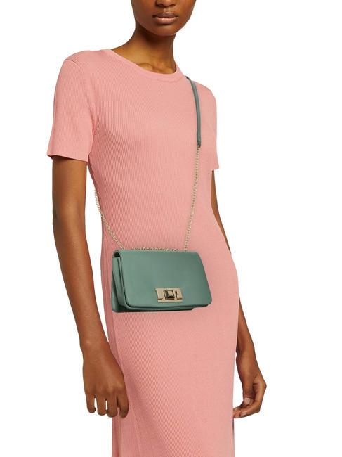 LULU Bolso bandolera de piel de becerro verdes minerales - Bolsos Mujer