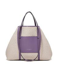 GIANNI CHIARINI SUPERLIGHT Bolso shopper de paja y piel variedad de glicina - Bolsos Mujer - 2