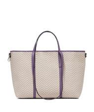 GIANNI CHIARINI SUPERLIGHT Bolso shopper de paja y piel variedad de glicina - Bolsos Mujer - 4