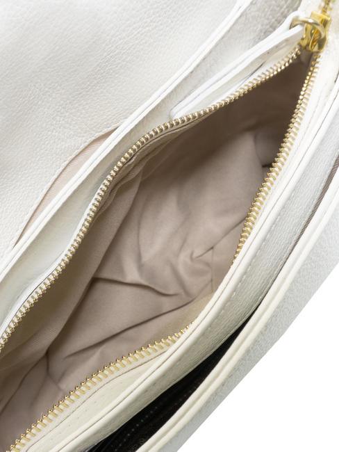 JULIA Bolso clutch con bandolera, en piel blanco - Bolsos Mujer