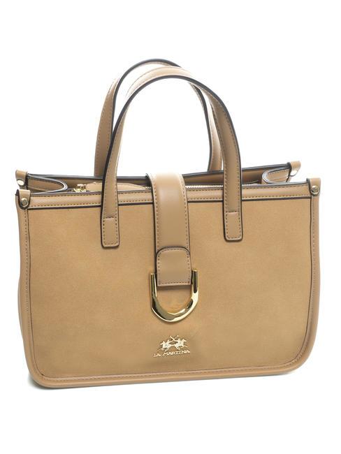 GISELA Bolso satchel con hebilla beige - Bolsos Mujer