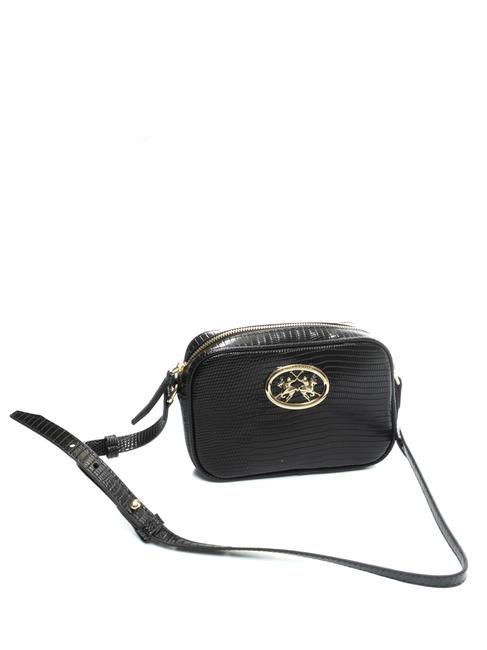 GERALDINA Bolso c&aacute;mara con logo a juego negro - Bolsos Mujer
