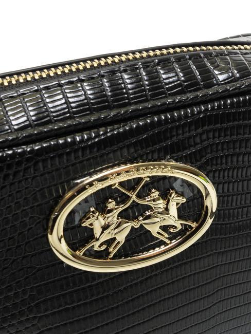GERALDINA Bolso c&aacute;mara con logo a juego negro - Bolsos Mujer
