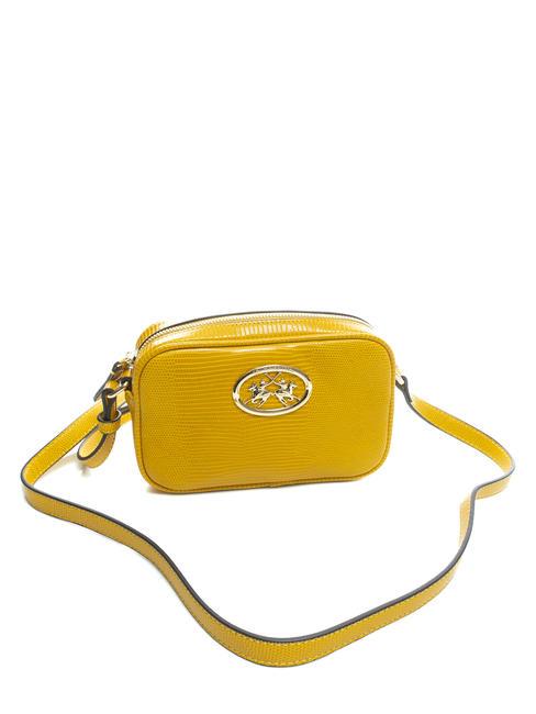 GERALDINA Bolso c&aacute;mara con logo a juego amarillo - Bolsos Mujer