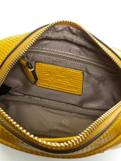 GERALDINA Bolso c&aacute;mara con logo a juego amarillo - Bolsos Mujer