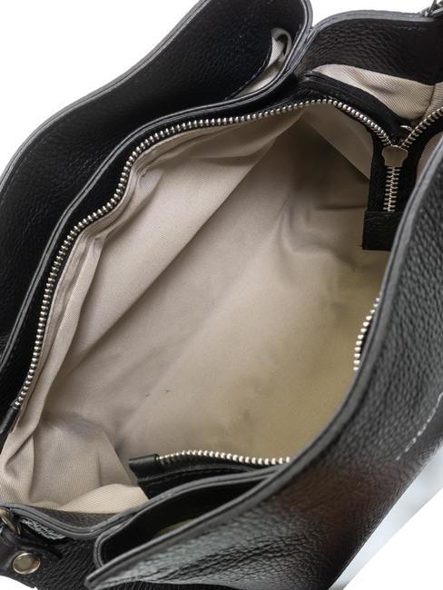 BETSY Bolso bandolera de piel negro - Bolsos Mujer