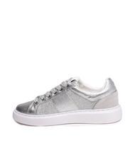 TWINSET PRINT OVAL T Zapatilla de piel laminada plata - Zapatos Mujer - 4