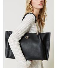 TWINSET TORCHON bolsa de compras grande negro - Bolsos Mujer - 5