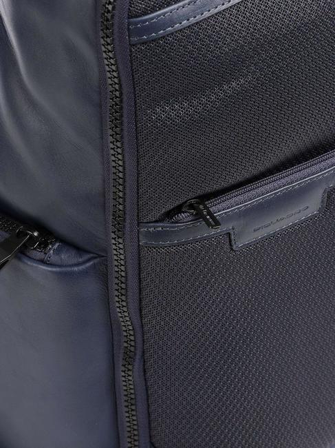 FINN Mochila para portátil de 15,6", en piel azul - Mochilas para portátil