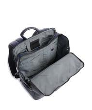 PIQUADRO FINN Mochila para portátil de 14", en piel azul - Mochilas para portátil - 4
