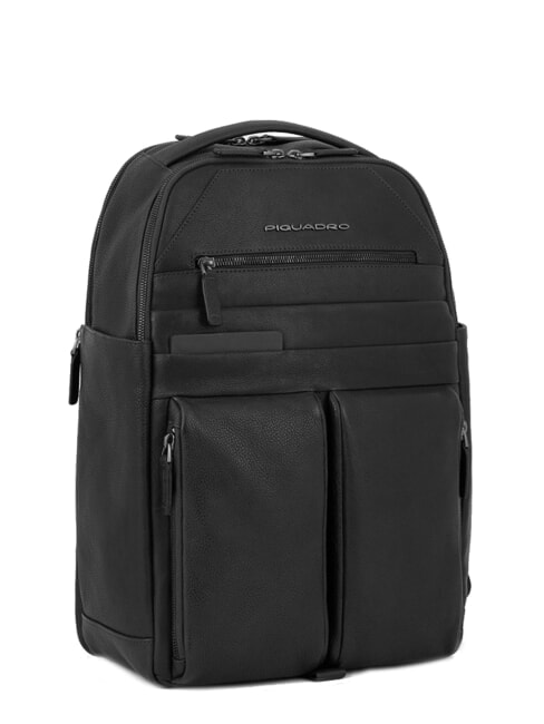 PAAVO Mochila para portátil de 15,6", en piel negro - Mochilas para portátil