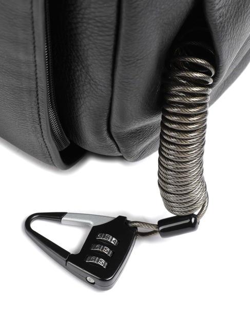 AKRON Mochila de piel antirrobo, soporte para pc de 15,6" negro - Mochilas para portátil