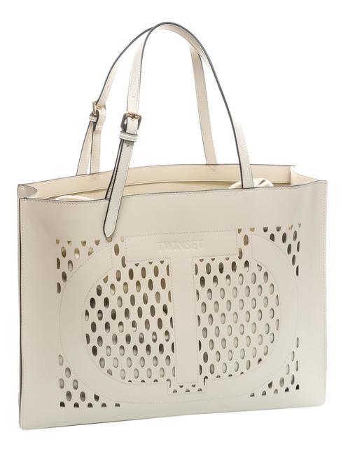 WINDOW OVAL T Bolso shopper con clutch Marfil - Bolsos Mujer