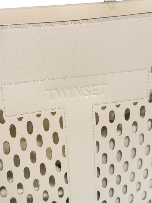 WINDOW OVAL T Bolso shopper con clutch Marfil - Bolsos Mujer