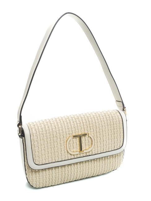 INTRECCIO Bolso bandolera de paja Marfil - Bolsos Mujer