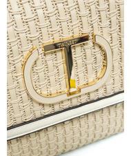 TWINSET INTRECCIO Bolso bandolera de paja Marfil - Bolsos Mujer - 3