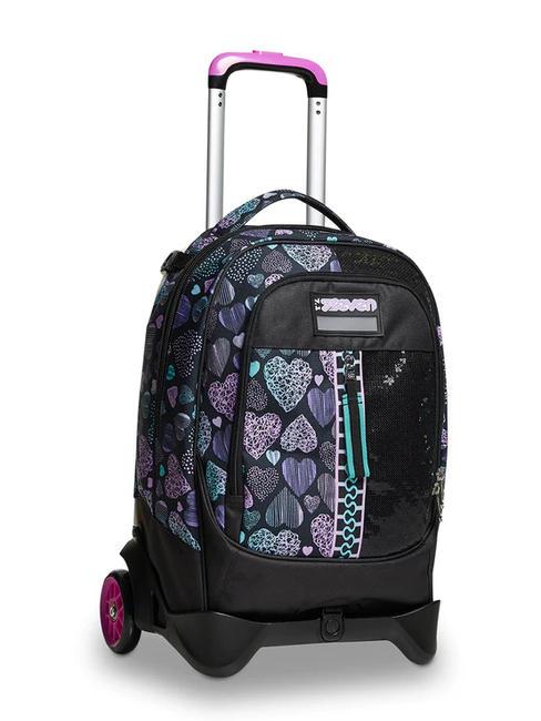 PATCHYHEART GIRL JACK Mochila trolley de 2 ruedas desmontable negro - Mochilas con ruedas