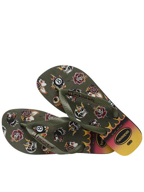 TOP TRIBO Chanclas TOP negro/musgo - Zapatos Hombre