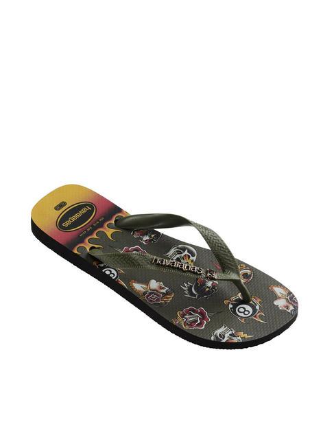 TOP TRIBO Chanclas TOP negro/musgo - Zapatos Hombre
