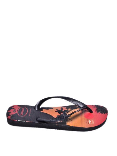 Chanclas BOMBO negro/negro/naranja begonia - Zapatos Hombre