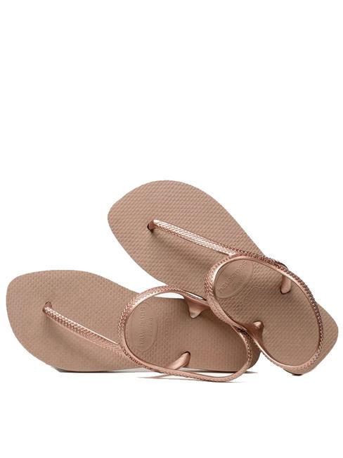 FLASH URBAN  sandalias flip flop rosa / oro - Zapatos Mujer