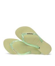 HAVAIANAS SLIM GLITTER FLOURISH Chanclas de goma jard&iacute;n verde - Zapatos Mujer - 4