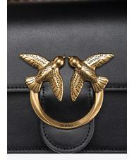 PINKO LOVE ONE MINI Minibolso en piel de becerro negro-oro antiguo - Bolsos Mujer - 4