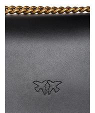 PINKO LOVE ONE MINI Minibolso en piel de becerro negro-oro antiguo - Bolsos Mujer - 5