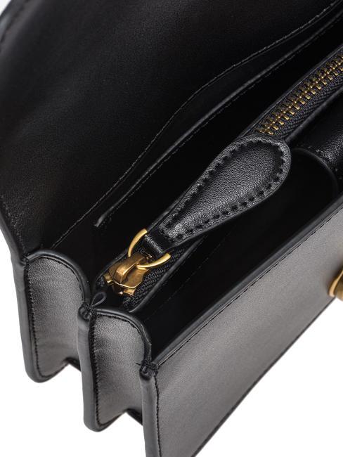 LOVE ONE MINI Minibolso en piel de becerro negro-oro antiguo - Bolsos Mujer