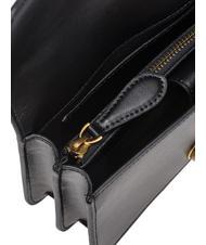 PINKO LOVE ONE MINI Minibolso en piel de becerro negro-oro antiguo - Bolsos Mujer - 6