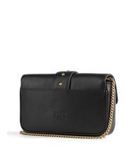 PINKO LOVE ONE POCKET Bolso bandolera de piel negro-oro antiguo - Bolsos Mujer - 2