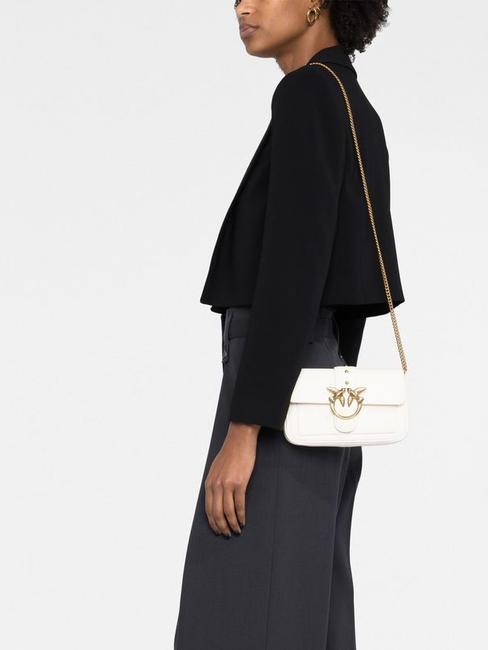 LOVE ONE POCKET Bolso bandolera de piel blanco seda-oro antiguo - Bolsos Mujer