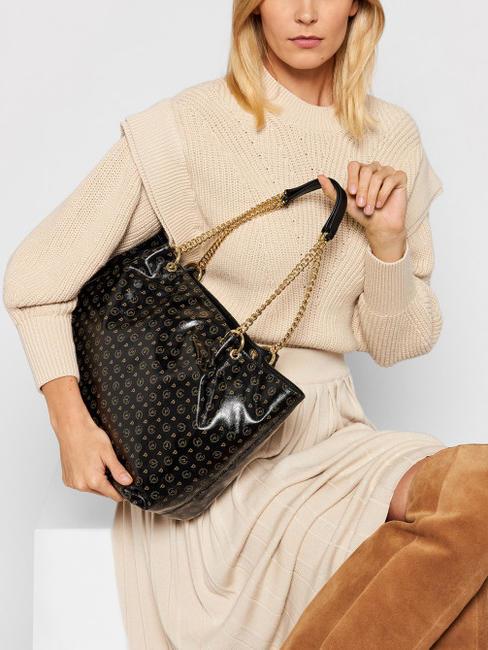 HERITAGE COATED Bolsa de compras de lona negro - Bolsos Mujer