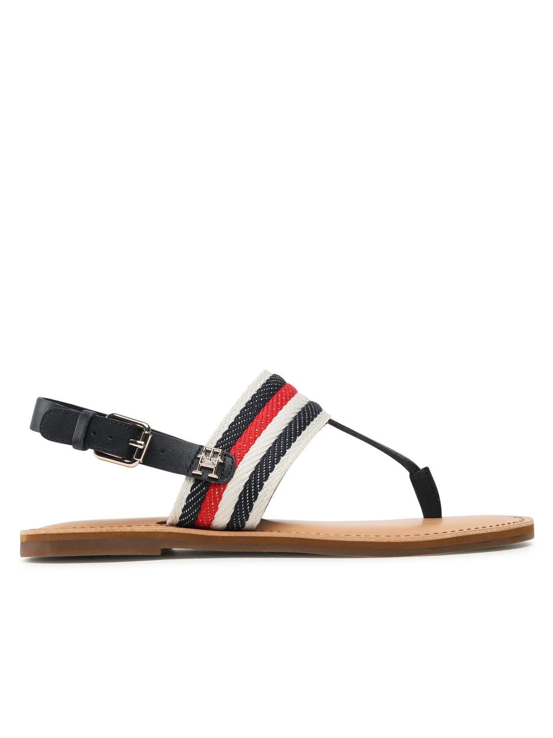Tommy Hilfiger Corporate Sandalia Plana Destalonada Espacio Azul