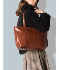 THE BRIDGE VITTORIA Bolso de compras de cuero BROWN - Bolsos Mujer - 5