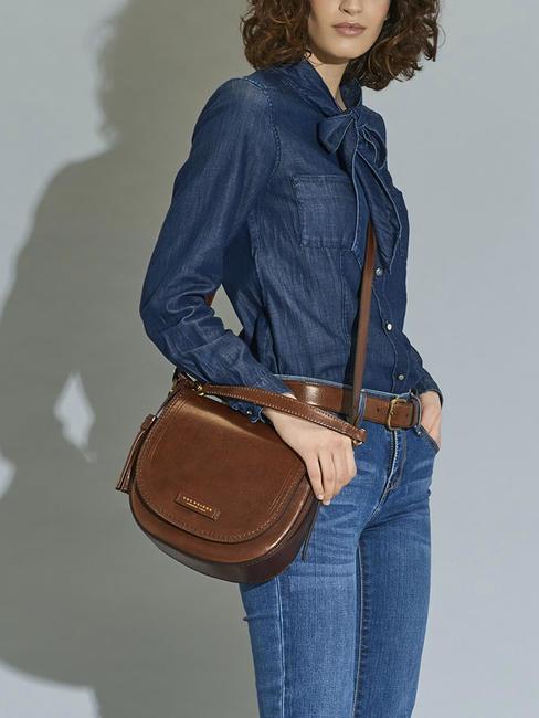 PEARLDISTRICT Bolso doble función en piel BROWN - Bolsos Mujer