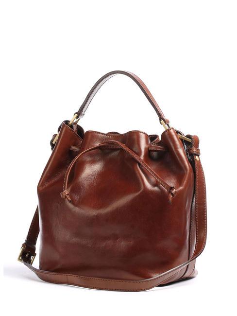 STORY DONNA Bolso bombonera en piel BROWN - Bolsos Mujer