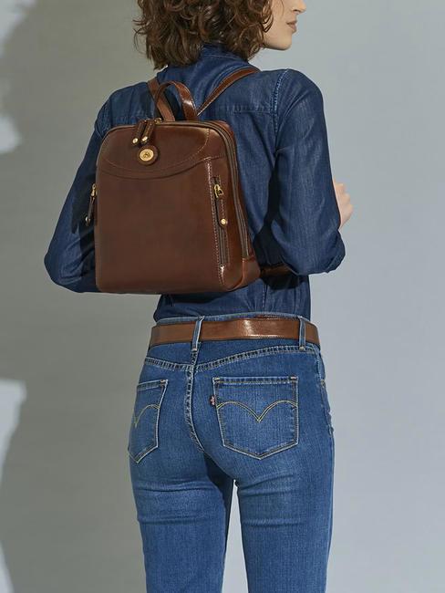 STORY DONNA Mochila de cuero BROWN - Bolsos Mujer