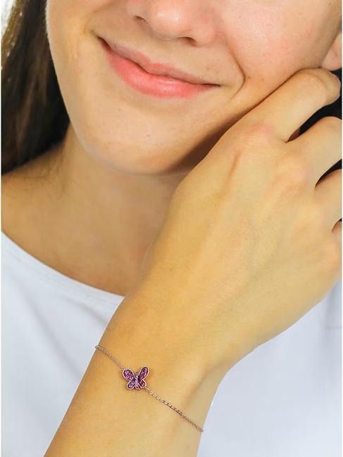 FARFALLE Pulsera de circonitas moradas Rosa - Pulseras
